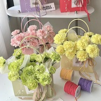 Sac à main Macaron imperméable, emballage de fleurs fraîches, boîtes en papier pour fleuriste, vente en gros