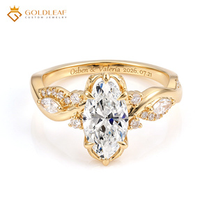 Anillo de Diamantes Marquise de Oro Sólido de 14/18K con Certificado IGI, 2 3 4ct DEF VVS/VS para Compromiso, Boda, Aniversario, Uso Diario - Product Image 1
