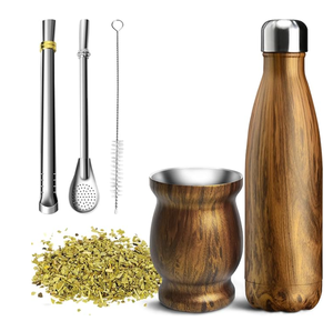 Juego de <span class=keywords><strong>Mate</strong></span> de Acero Inoxidable de Doble Pared con Aislamiento al Vacío, 280ML 500ML, Bombilla, Todo en Uno, Termo Moderno para <span class=keywords><strong>Mate</strong></span> - Product Image 2