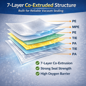 Rouleaux de scellage <span class=keywords><strong>sous</strong></span> <span class=keywords><strong>vide</strong></span> gaufrés sans BPA compatibles <span class=keywords><strong>FoodSaver</strong></span> PA/PE 7 couches co-extrudées pour viande et fruits de mer - Product Image 2
