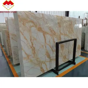 Golden Marble Customized Marble Product Golden Spider Onyx Marble Translucent Gold Veins White Marble