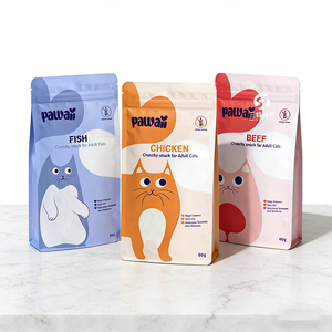 Custom Printed Stand Up Pet Food Bags | Aluminum <b>Foil</b> Zipper Packaging with <b>Window</b> for Freeze Dried Pet Food - Product Image 4