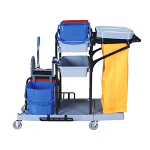 AF08173 hand push foldable tool utility laundry housekeeping restaurant hotel room garbage cleaning trolley janitor service cart