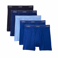Boxers longs pour hommes OEM d'usine, avec ceinture élastique anti-frottement et logo personnalisé, sous-vêtements pour hommes