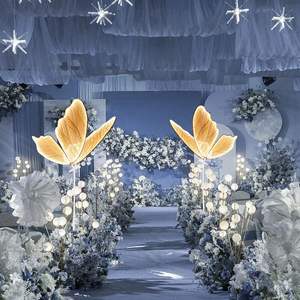 LANJO 1M Elegante y Moderno Soporte de Fondo con Alas de Mariposa de Acero Inoxidable para Decoración de Eventos y Bodas - Product Image 2