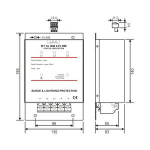 Dispositivo de Protección Contra Sobretensiones de CA de 240V/415V T1+T2+T3, Protector Contra Sobretensiones SPD, Caja de Protección Contra Sobretensiones de Bajo Voltaje para 3 Fases, Venta al por Mayor - Product Image 5