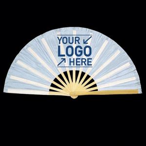 High Quality Durable Custom LOGO Cartoon Traditional Hand <b>Fan</b> 13 Inches 33CM <b>Large</b> Painted Bamboo for Party - Product Image 2