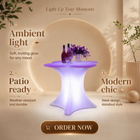 Table LED en forme de fleur de prunier 95x65x71cm, rechargeable, 16 couleurs, lumineuse, pour mobilier d'extérieur, salon ou club