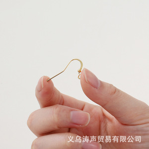 Gold Plated Ear <b>Hooks</b> 21mm Flat Round For <b>Earring</b> Making Nickel Free Pure Copper Jewelry Findings - Product Image 3