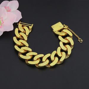 Jxx Hip Hop Jewelry 24K Gold Plated <b>Bracelet</b> <b>Cuban</b> <b>Link</b> Chain <b>Bracelet</b> for <b>Men</b> - Product Image 5