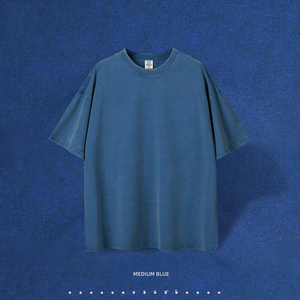 Camiseta Unisex de 220g, Tejido Grueso 100% Algodón, Transpirable, Estampado Gráfico Personalizado, Estilo Vintage, Lavado Ácido, Corte Holgado - Product Image 4