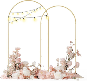 Gold Arch Backdrop Metal Stand <b>Frame</b> Set , Firm <b>Frame</b> Make Backdrop <b>Frame</b> Be Widely Used on Various Occasions for Many Times - Product Image 4