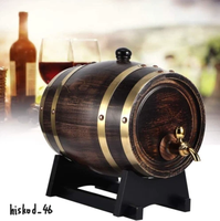 Baril de whisky en bois 3L Distributeur de baril de chêne en bois avec support Seau à vin en bois avec robinet