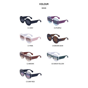 Gafas de Sol Personalizadas para Mujer con Bloques de Color, Marco Negro, Protección UV400, Estilo Redondo, Tendencia de Instagram - Product Image 5