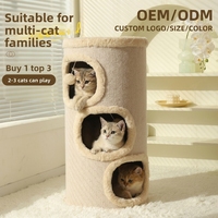 Nid pour chat en sisal imprimé multi-couches, écologique, couleur thé au lait, maison fermée chaude pour l'hiver, lit sûr pour chatons, utilisation toutes saisons