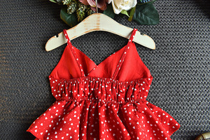New Product Express Sewing a Sleeveless Korean Party Casual Layered <b>Red</b> Dress for Girl Child Kid - Product Image 3