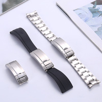 Boucle de montre à glissière pliante pour Rolex Daytona Water Ghost Submariner Bracelet de montre Bracelet d'accessoires de montre en silicone