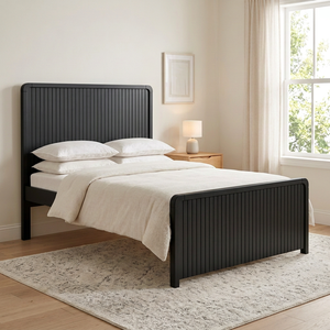 Cadre de lit en bois vintage – Lit plateforme durable en Radiata / MDF pour hôtel et appartement (plusieurs tailles disponibles) - Product Image 6