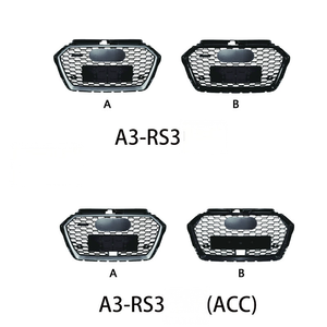 Conjunto de Parachoques para Audi A3 2017-2019, Actualizado con Características RS3, Rejilla Delantera con Listones y Bocinas Integradas en la Rejilla Lateral - Product Image 4