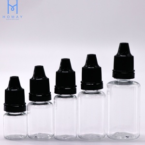 Rõ ràng Đen Pet nhựa bóp <span class=keywords><strong>dropper</strong></span> chai 5ml-20ml năng lực vít cap Màn hình in ấn sử dụng cho Thuốc nhỏ mắt thuốc Logo - Product Image 1