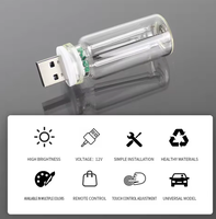 Lámpara Nocturna de Botella de Vidrio LED de Cerámica USB, Control Táctil, Mini Lámpara Romántica para Computadora, Luz Ambiental para Auto
