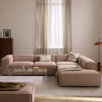 Canapé d'angle modulable en tissu, 4 places, design moderne et minimaliste en forme de L, idéal pour appartement, hôtel, villa