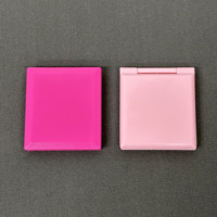 Miroir compact pliable de forme carrée, impression personnalisée, miroir de poche, miroirs promotionnels en plastique
