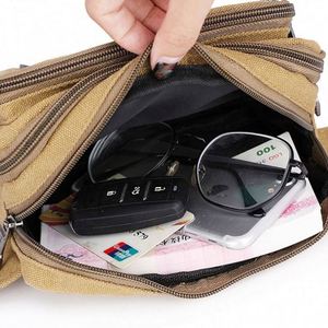 Sac banane pour homme en toile durable de couleur kaki avec logo personnalisé, idéal pour les sports de plein air et les loisirs - Product Image 4