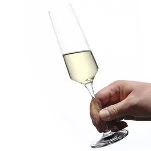FAWLES Conjunto de copos globet transparente para vinho e champanhe, copo de cristal com logotipo personalizado de 218ml, best-seller da Amazon, produtos vidreiros feitos à máquina