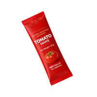 Sachets plats personnalisés anti-humidité à scellage arrière 5g 10g, sacs Mylar pour ketchup et sauces tomate