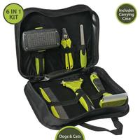 Ensemble de toilettage pour animaux de compagnie Furrivo rechargeable, simple, 6 pièces, en acier inoxydable et plastique, multi-usages, brosse pour chien et chat, coupe-ongles