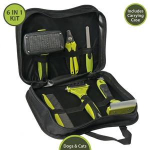 Furrivo – Ensemble de toilettage multi-usages 6 pièces en acier inoxydable et plastique <span class=keywords><strong>pour</strong></span> animaux de compagnie, brosse anti-poils et coupe-ongles <span class=keywords><strong>pour</strong></span> chiens et chats – Prix usine - Product Image 1