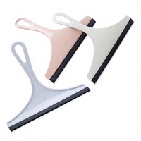 Gadget de nettoyage pour vitres en plastique, grattoir et essuie-glace pour fenêtres domestiques avec raclette à eau et brosse, modèle style nordique