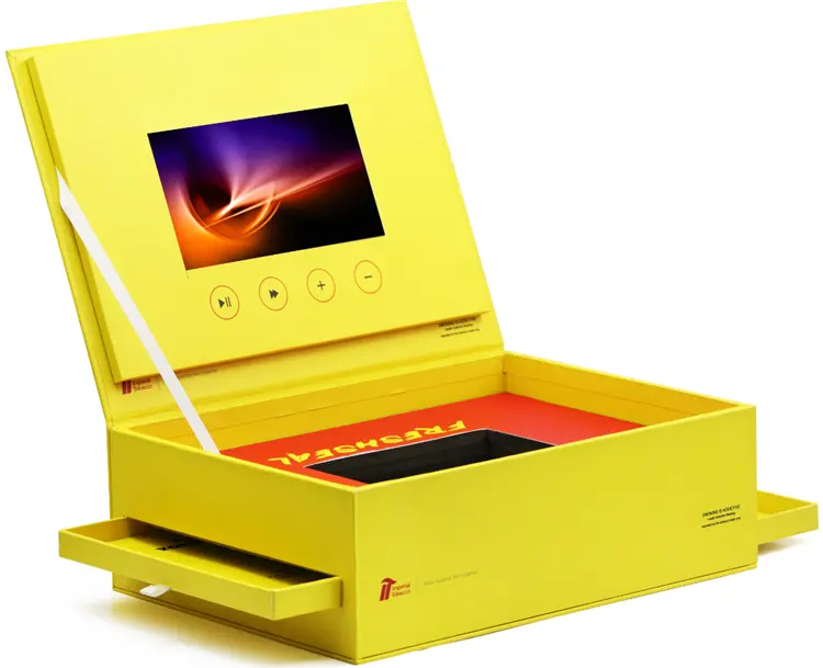 Prix usine 7 pouces LCD écran capteur de lumière contrôle boîte à musique boîte de lecture vidéo pour produit de bijoux cadeau