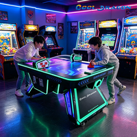 Table de hockey sur air LED avec tableau de scores numérique, fonctionnant à pièces, portable, pour jeux d'arcade familiaux en intérieur