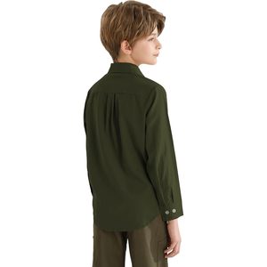 Chemise habillée à manches longues pour garçons Qbk, en coton Oxford, avec poches poitrine, infroissable, uniforme - Product Image 3