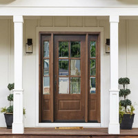 Portes en bois de qualité commerciale, portes en bois traditionnelles avec poignée pratique pour la maison