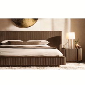Muebles de Dormitorio de Madera de Roble Macizo Personalizados, Cama de Madera con Panel Extendido para Casa u Hotel - Product Image 3
