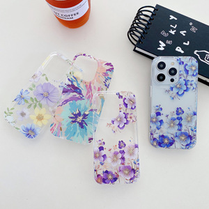 Thời trang đầy màu sắc hoa in cô gái dễ thương IMD TPU rõ ràng trường hợp điện thoại cho iPhone 16 15 14 13 Pro Max - Product Image 3