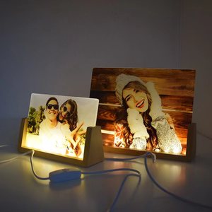 Best Selling Qualisub LED Light USB <strong>8x6</strong>" Acrylic <strong>Photo</strong> <strong>Frame</strong> with Wood Bottom Sublimation Acrylic <strong>Photo</strong> <strong>Frame</strong> Blanks - Product Image 5
