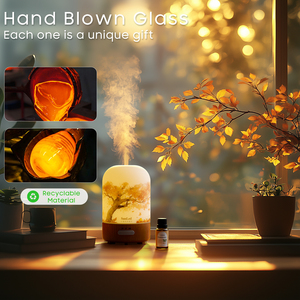 Sunled 100ml sang trọng Điện khuếch tán hương thơm với 7 màu <span class=keywords><strong>LED</strong></span> ánh sáng siêu âm độ ẩm không khí Cài đặt bàn cho khách sạn - Product Image 4