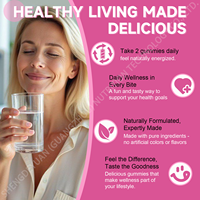 Compléments alimentaires en gommes probiotiques pour femmes adultes OEM, écorce d'orme rouge, santé intestinale, équilibre corporel, énergie, soutien immunitaire, bien-être féminin