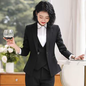 Abito da <span class=keywords><strong>donna</strong></span> a maniche lunghe Slim Fit autunno inverno <span class=keywords><strong>pantaloni</strong></span> abito da lavoro da lavoro - Product Image 1