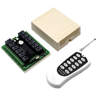 Télécommande RF sans fil intelligente haute puissance 433 MHz avec puce 1527, code d'apprentissage universel, 12 boutons automatiques en plastique ABS