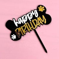 Pet Dog Alles Gute zum Geburtstag Cake Topper Cat Claw Shape Acryl Cake Topper