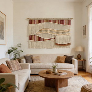 Decorazioni <span class=keywords><strong>da</strong></span> Parete in Macramè Intrecciato a Mano all'Ingrosso per Studi di Interior Design e Marchi di Arredamento - Product Image 4