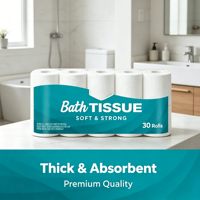 Vente flash - Papier toilette ultra doux 1/2/3/4 plis, 100% pulpe vierge, papier toilette pas cher
