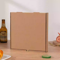 Boîte à pizza personnalisée, jetable, recyclable, écologique, pliable, en carton ondulé, avec laminage mat blanc et brun, qualité alimentaire