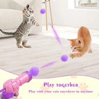Jouets interactifs pour chatons : Jouet d'entraînement créatif avec mini pistolet lanceur et balles en peluche extensibles – Fournitures pour animaux de compagnie