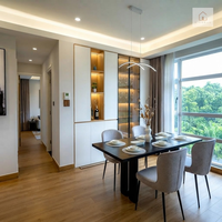 XINGRUO Meuble de rangement de luxe italien minimaliste avec vitrine intégrée et porte en verre pour salle à manger et projets de villas